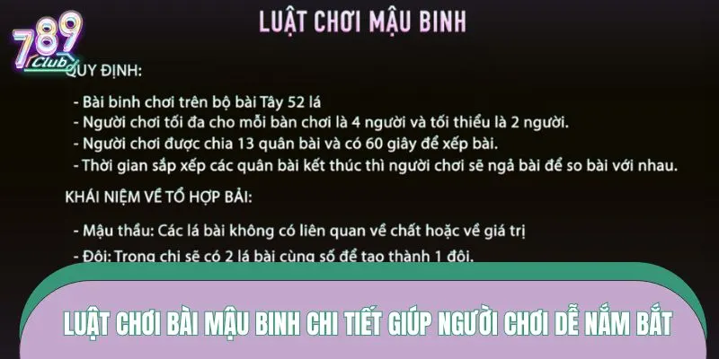 Luật chơi bài Mậu Binh chi tiết giúp người chơi dễ nắm bắt